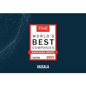 Vaisala reconnue dans la nouvelle étude "World’s Best Companies – Sustainable Growth" de TIME Magazine.