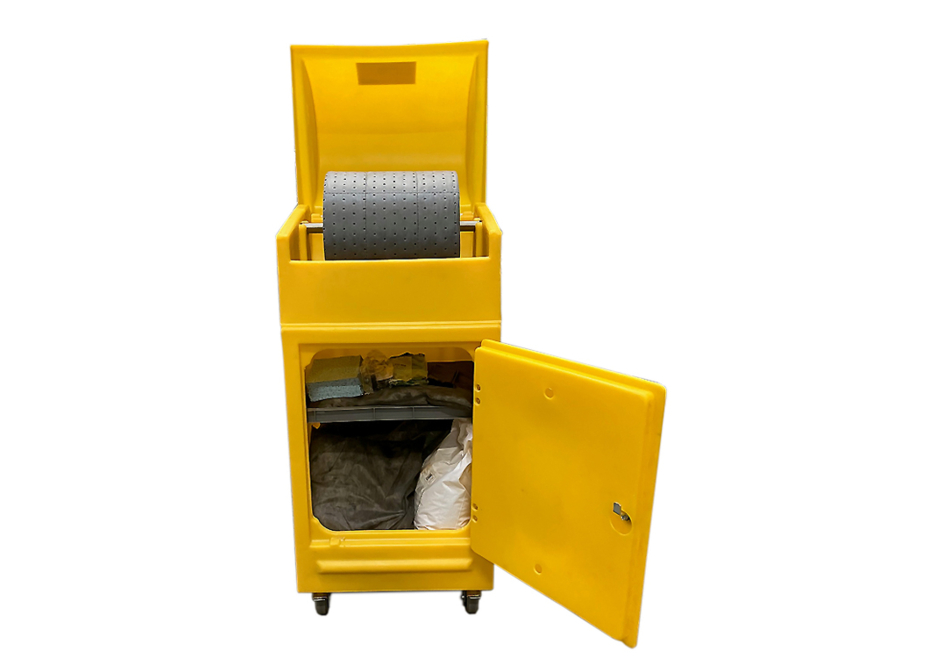 Kit Absorbants Tous liquides conditionné dans Armoire mobile - 130 L - Réf. KTL 130 ARM