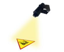 projecteur gobo - projection image danger au sol