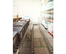 Convoyeur extensible à galets PVC pour palettes