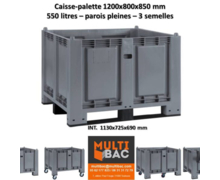 Caisse-palette 1200x800x850 mm à parois pleines 